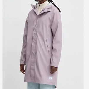 Herschel Light Lavender Hooded Rain Jacket size L